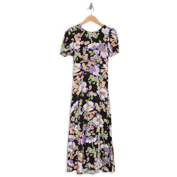 AFRM Jamie Print Open Back Short Sleeve Dress, NWT - Picture 3 of 5